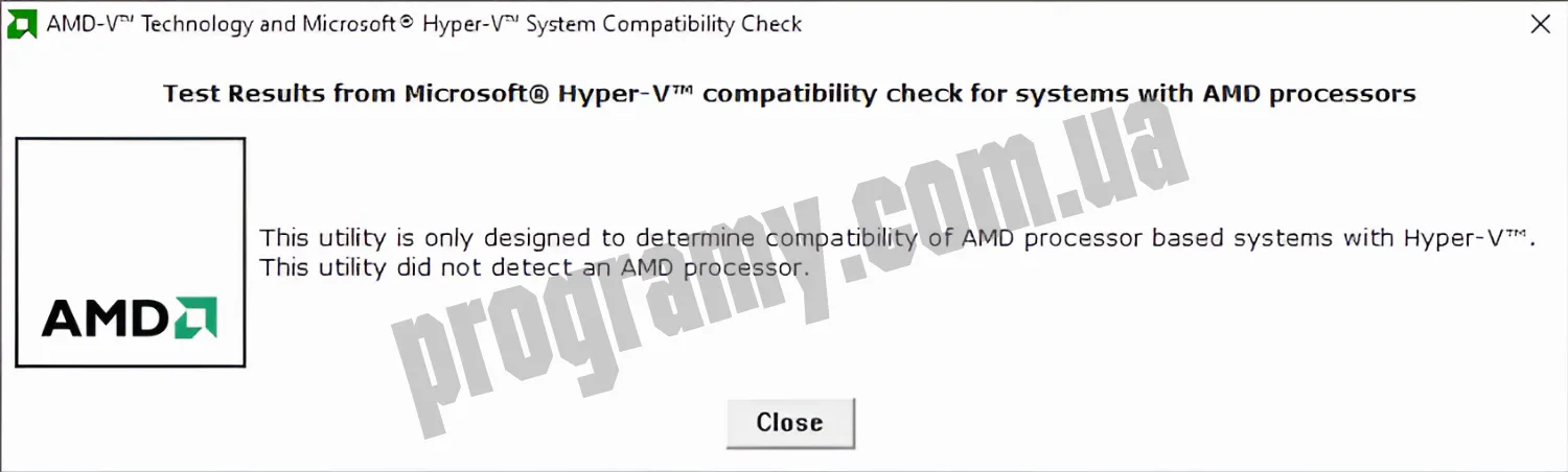 Скриншот AMD-V Detection Utility