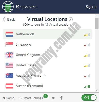 Скриншот Browsec VPN