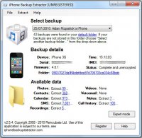 Скриншот Free iPhone Backup Extractor