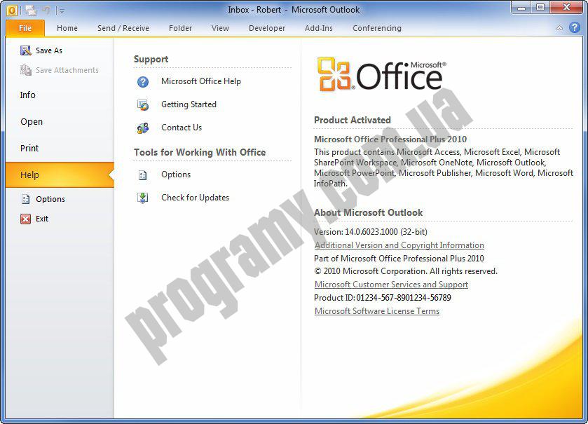 Скриншот Microsoft Office 2010 SP 2
