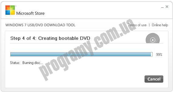 Скриншот Windows USB/DVD Download Tool