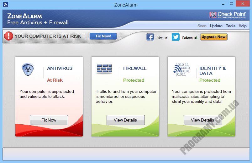 Скриншот ZoneAlarm Free Antivirus + Firewall